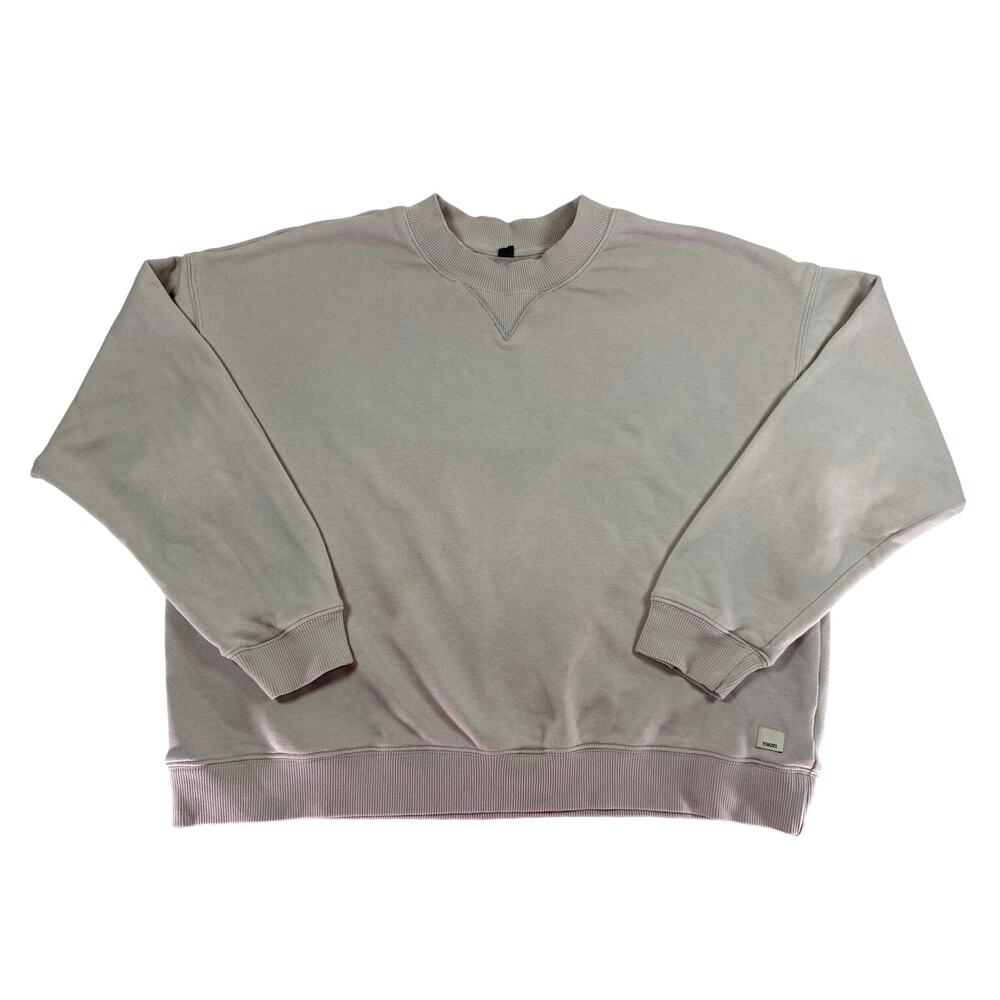 Vuori Sedona Weekender Crew Grey Cream Sweatshirt Men's M Fits Women's L EUC